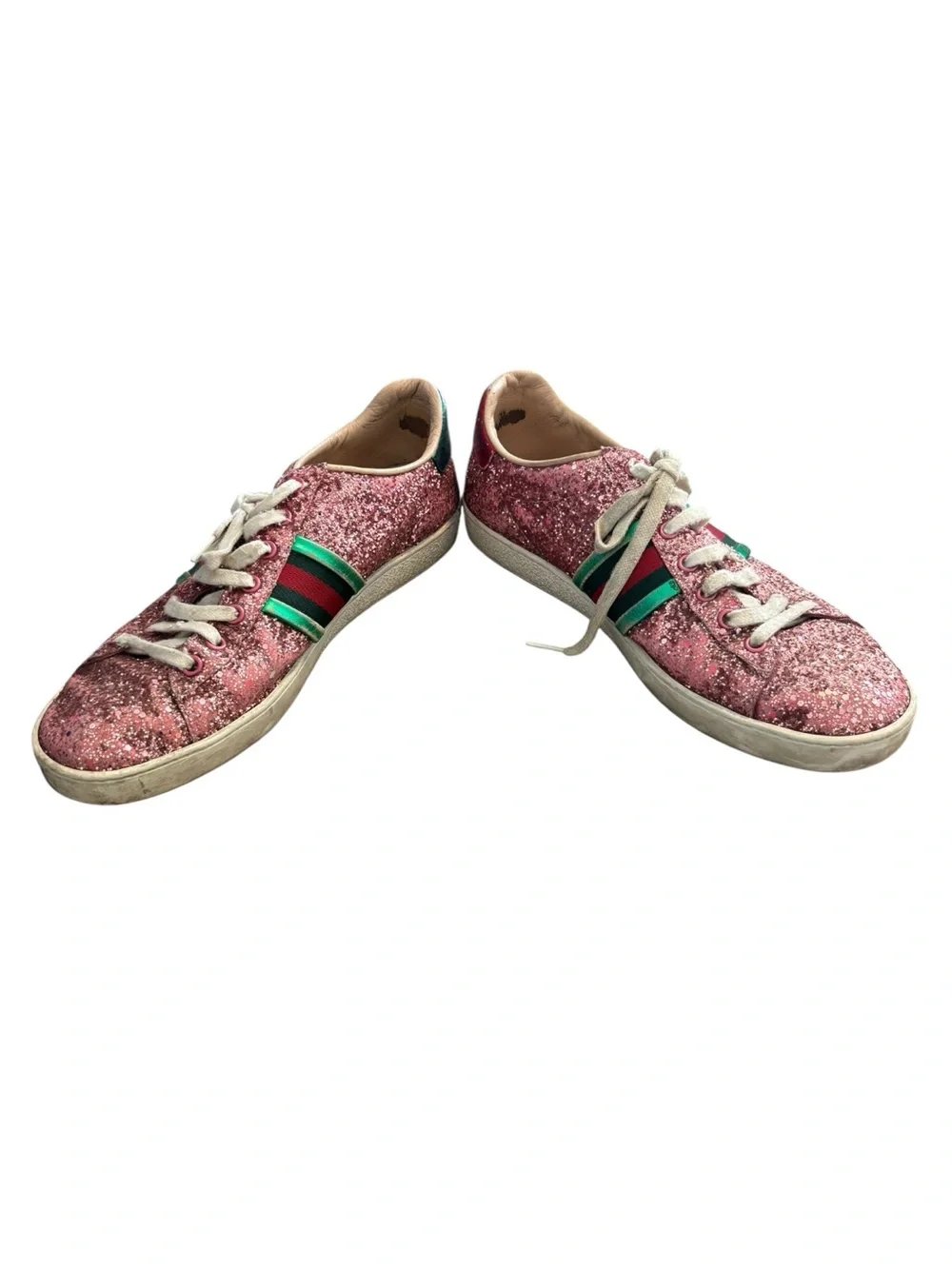 Gucci Ace Pink Glitter Sneakers - Picture 6 of 10
